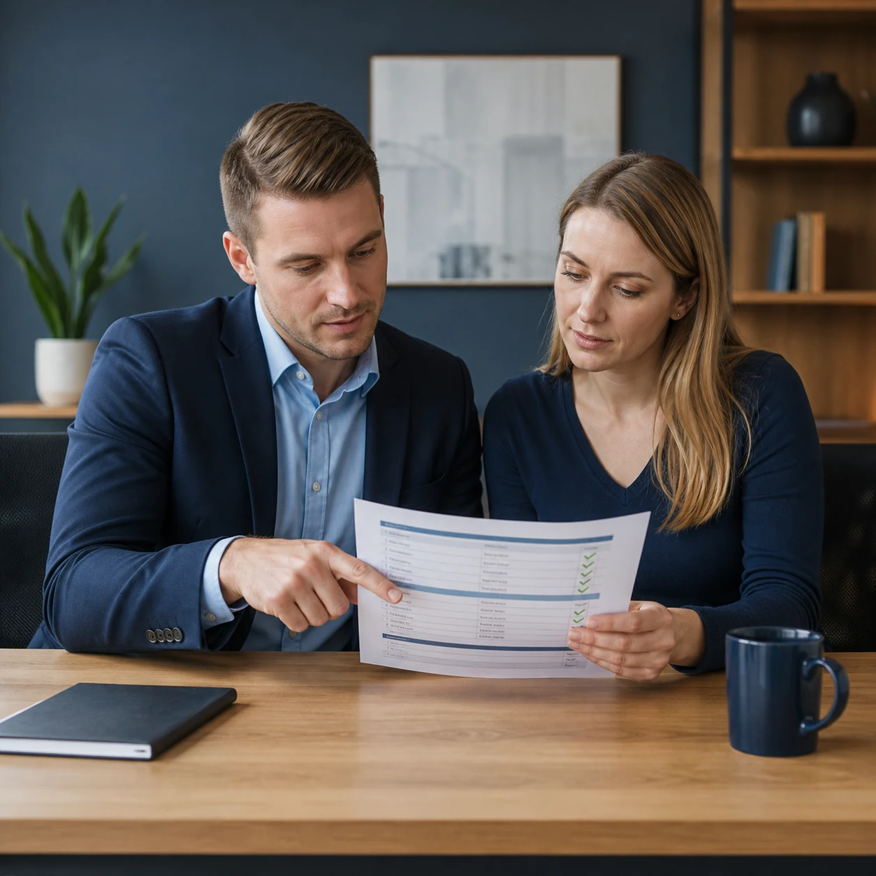 Credit professional reviewing a credit report with a client