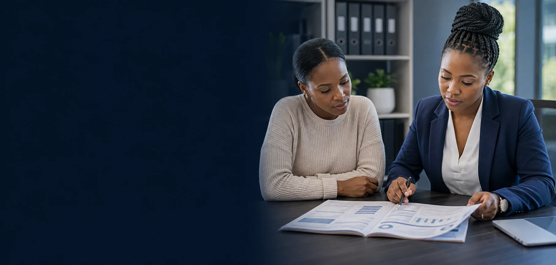 A professional reviewing a consumer credit report